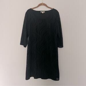 Black Laser Cut Half Sleeve Dress Size Large